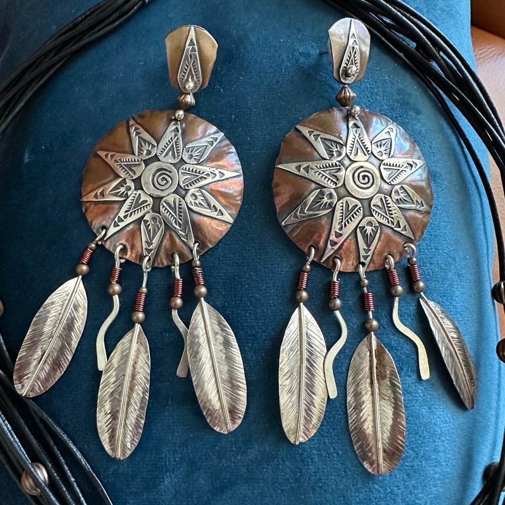Earrings and Nicklace Jewelry Set -“Princess Warrior “ /Boho, Western, Native . - Picture 9 of 15